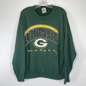 Riddell Vintage Green Bay Packer Crewneck Sweatshirt Size XL 1997